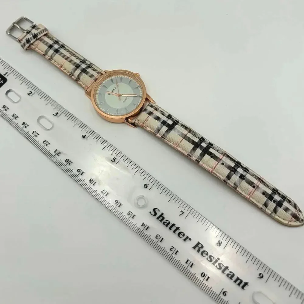 Rose Gold Boune Plaid Men’s Watch
